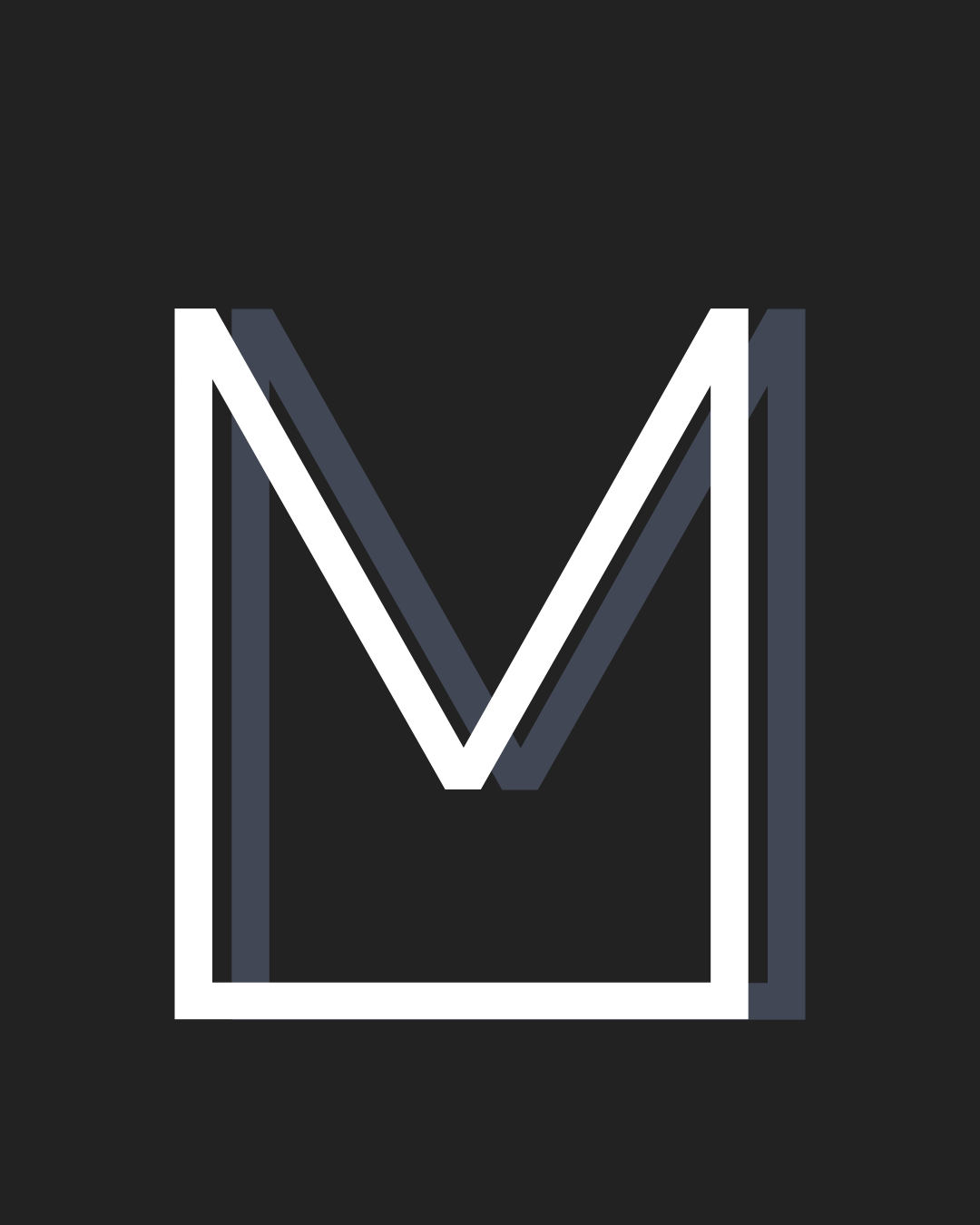 Letra M colorida, símbolo da marca